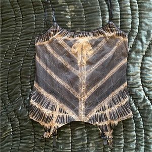 SOLD - Carousel Ink corset inspired print garter top - size L